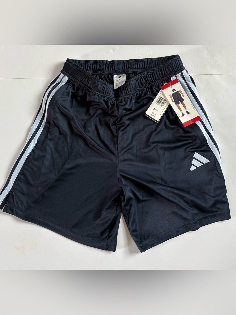 adidas Black Athletic Shorts with Side Stripes